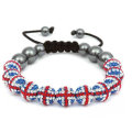 100% Excellente Bracelets Drapeau du Royaume-Uni à la main Couleurs Signification Shamballa Bracelet BR26